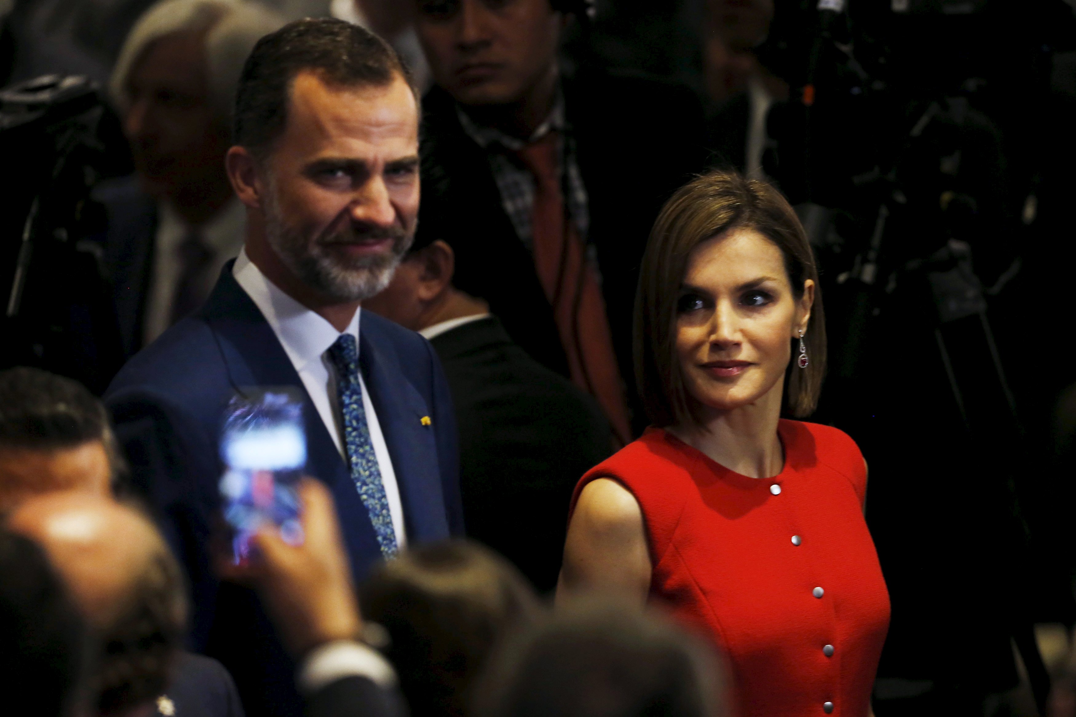 Spain's King Felipe and Queen Letizia arrive at the "Business Meeting Espana-Mexico" in Mexico City