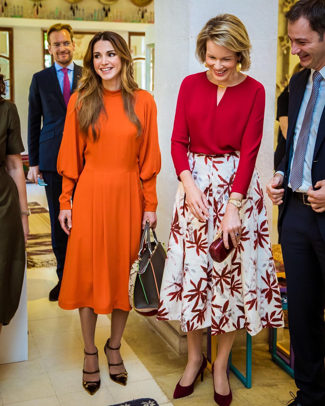 Queen Rania of jordan and Queen Mathilde of Belgium visit to the Jordan ...