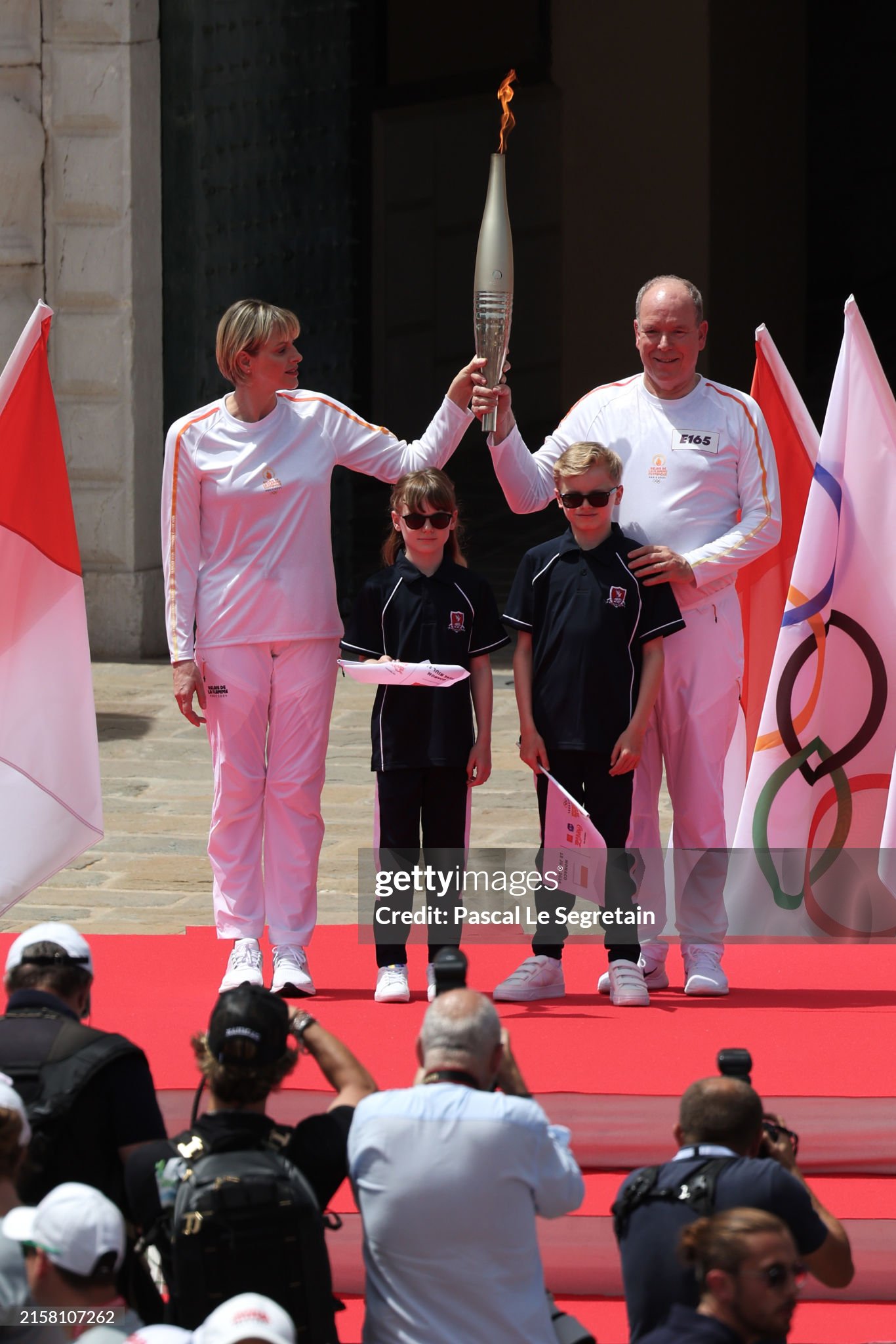 Monaco princely family attended the arrival of the Olympic Flame in